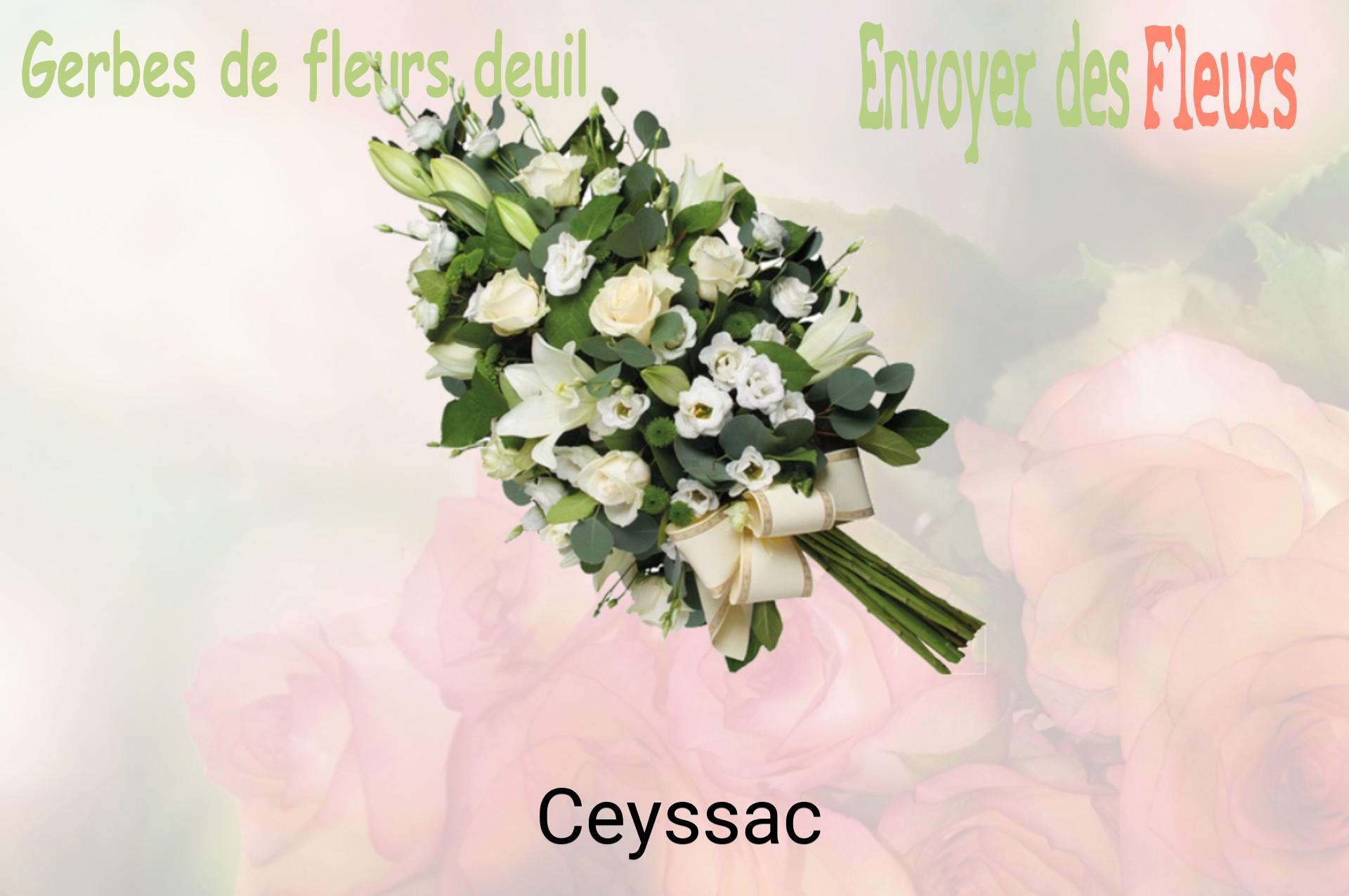 Gerbe de fleurs de deuil livrée à Ceyssac